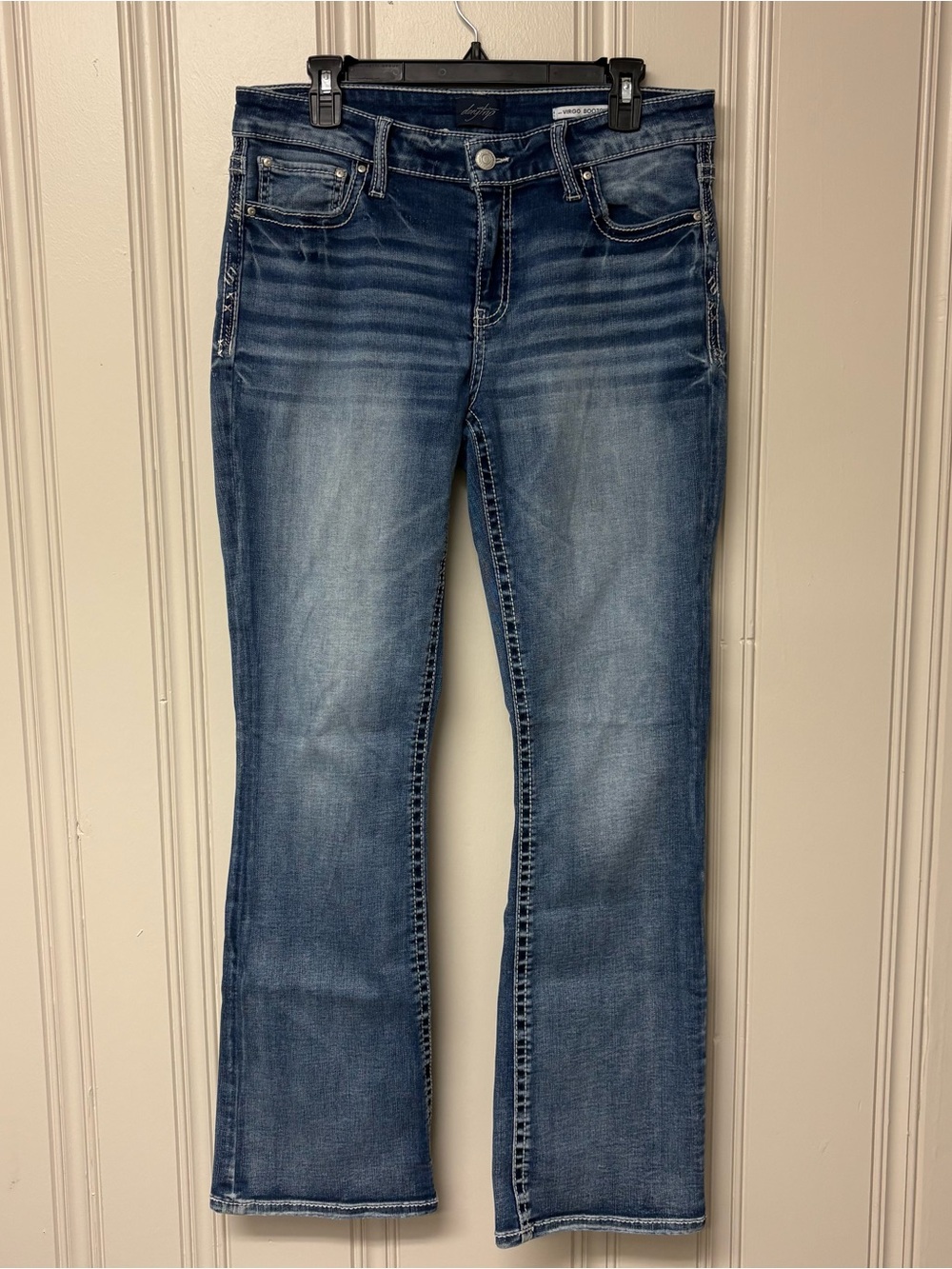 Daytrip Virgo Bootcut Jeans Women’s 31L Medium Wash Stretch Flap Pocket